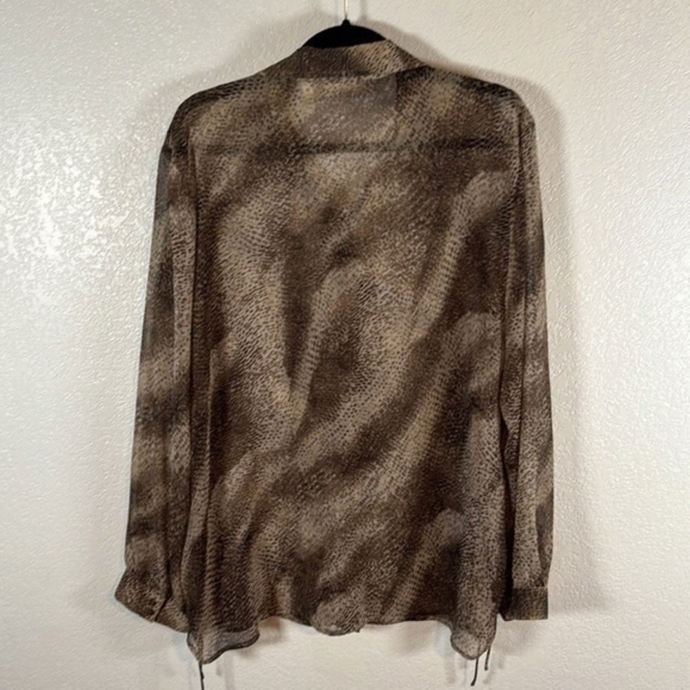 Chico's Brown Patterned Sheer Blouse - image 6